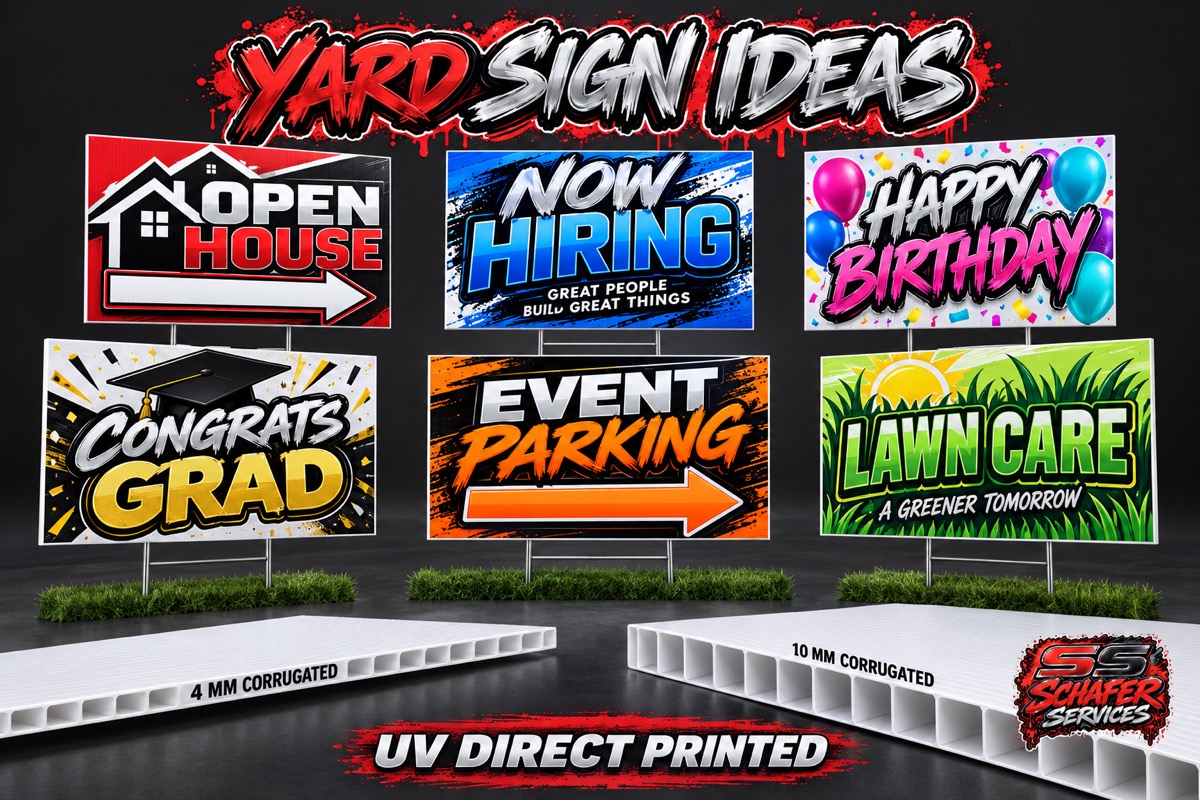 Yard sign ideas on 4 mm and 10 mm board