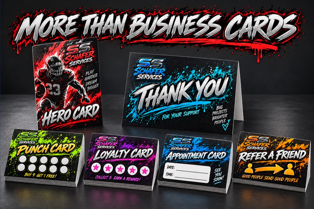 Hero, thank-you, punch, loyalty and appointment cards