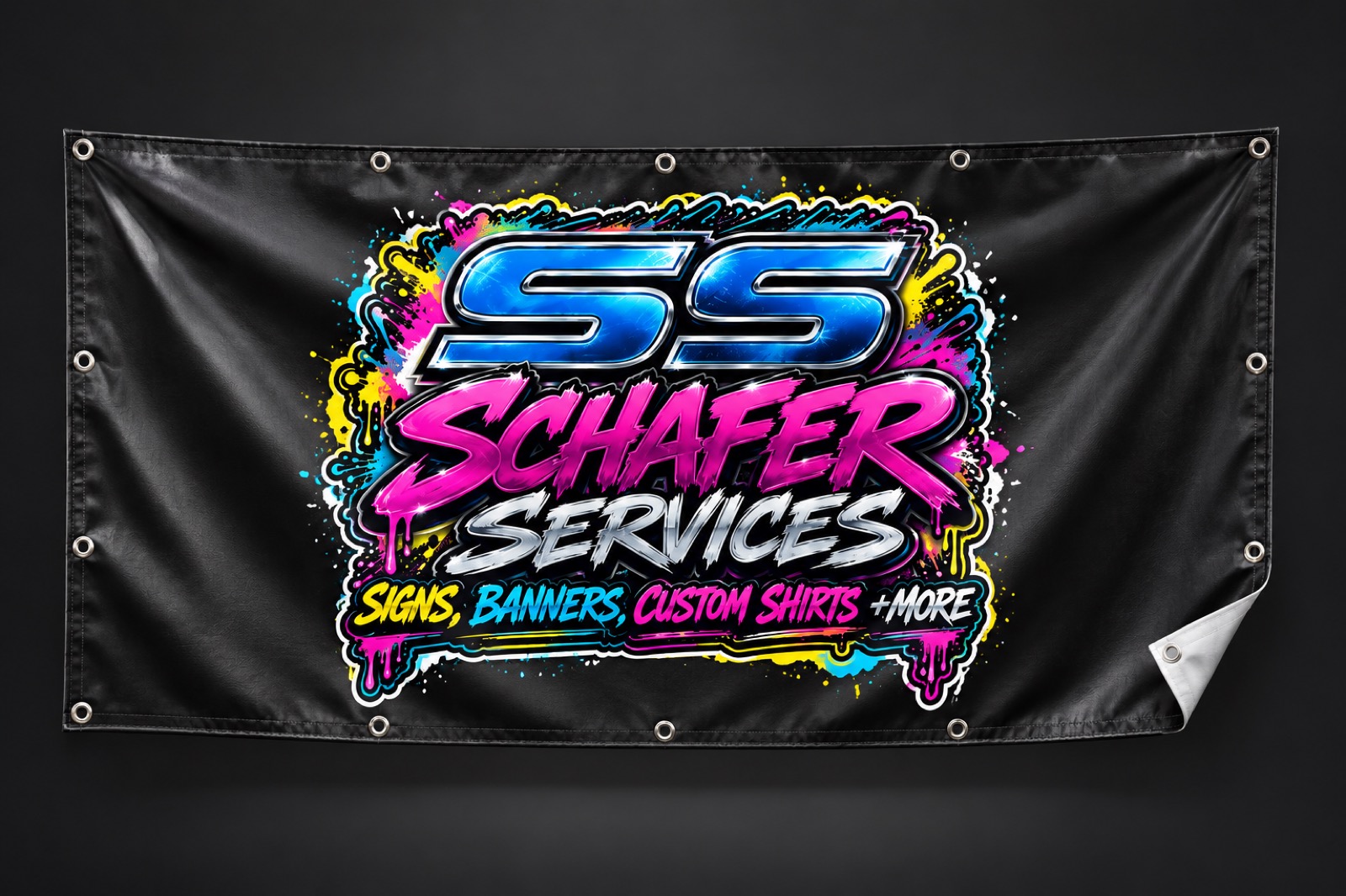 18 oz banner in the red-and-black colourway